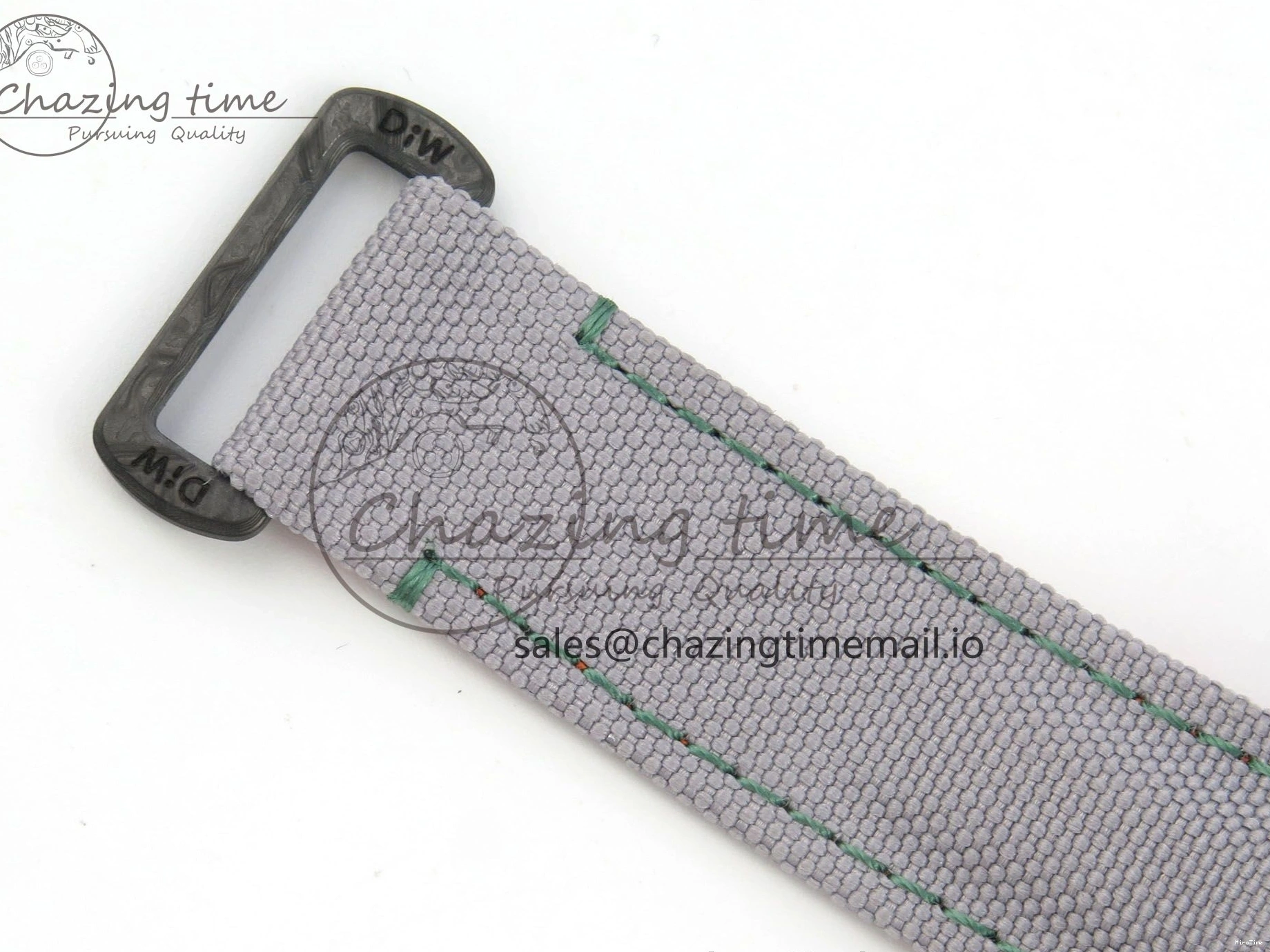 MiroTime 0312 TimelessDesign Daytona DIW Carbon Case and Bezel DIWF Edition White Green Dial on Grey Nylon Strap A 51